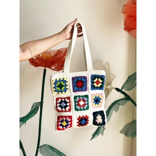 Túi tote handmade móc len sợi