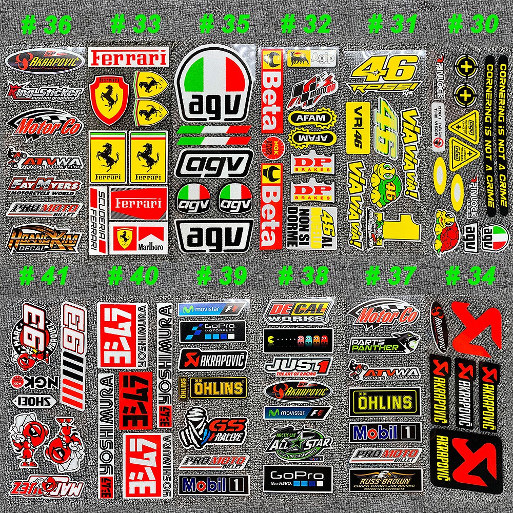 1 SET Sticker YOSHIMURA Dán Mũ Bảo Hiểm Xe Honda