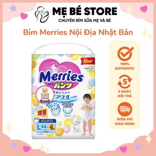 Bỉm merries nội địa nhật bản nb96/ s88/ m68/ l58/ xl44/ xxl28, tã merries cho bé siêu thấm hút