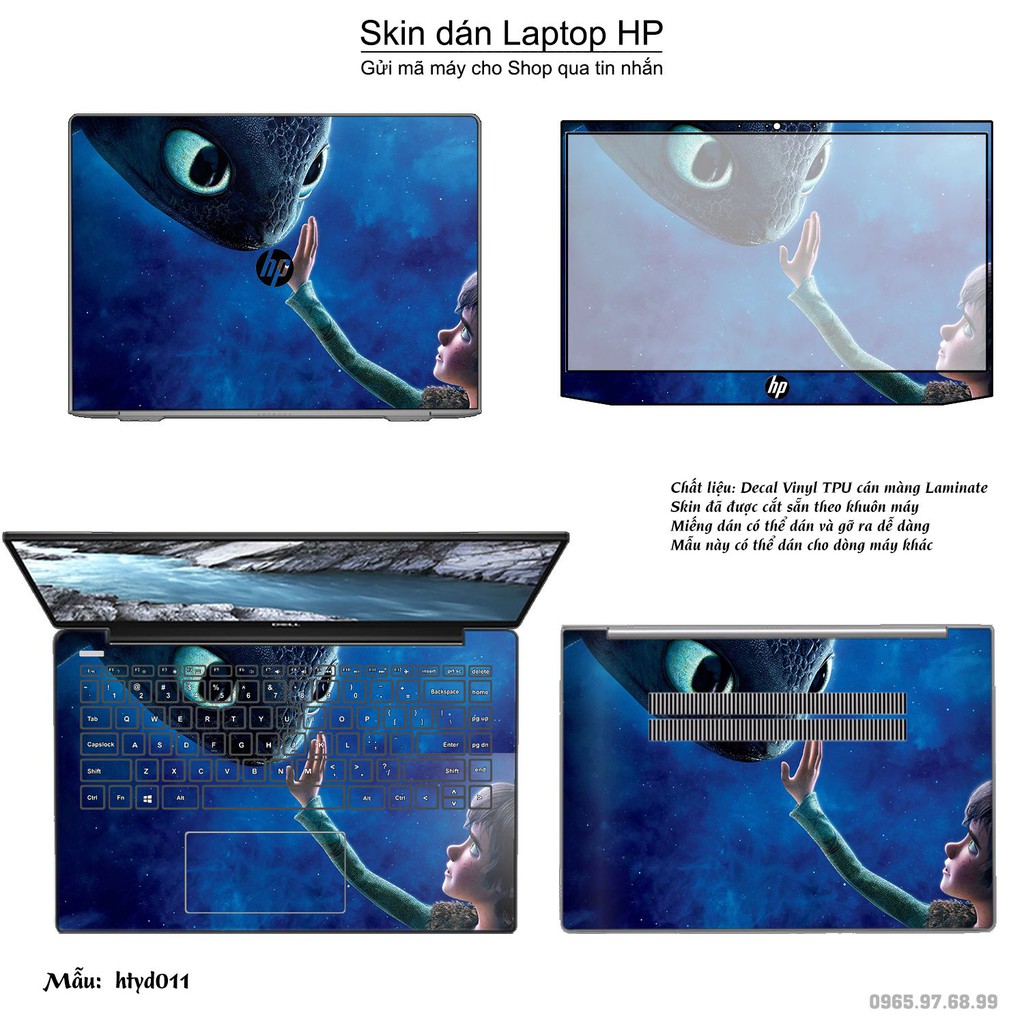 Skin dán Laptop HP in hình bí kíp luyện rồng (inbox mã máy cho Shop)