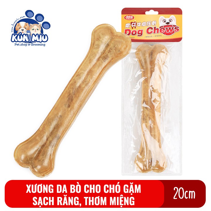 Xương da bò Kún Miu cho chó gặm sạch răng, khử mùi hôi miệng (1 chiếc)