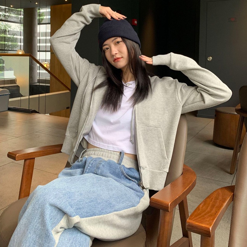 Áo khoác cardigan có nón dáng rộng phong cách Hàn Quốc thời trang thu đông cho nữ 2021