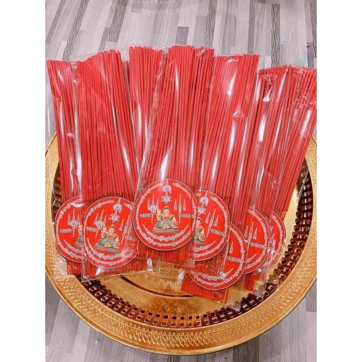 NHANG THẦN TÀI THÁI LAN VẪY KHÁCH 2 MÀU XANH ĐỎ 79 cây 33cm cuốn tàn cong