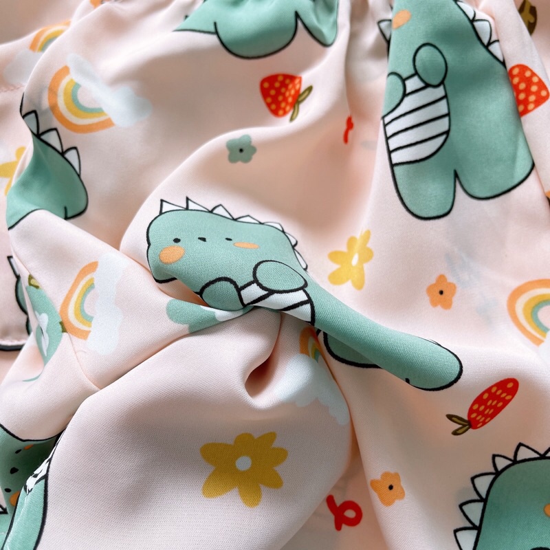 Bộ Pyjama Đùi Viền Sóng Lụa Mango Vic Nhiều Mẫu Xinh Xắn - Awi Sleepwear Pijama