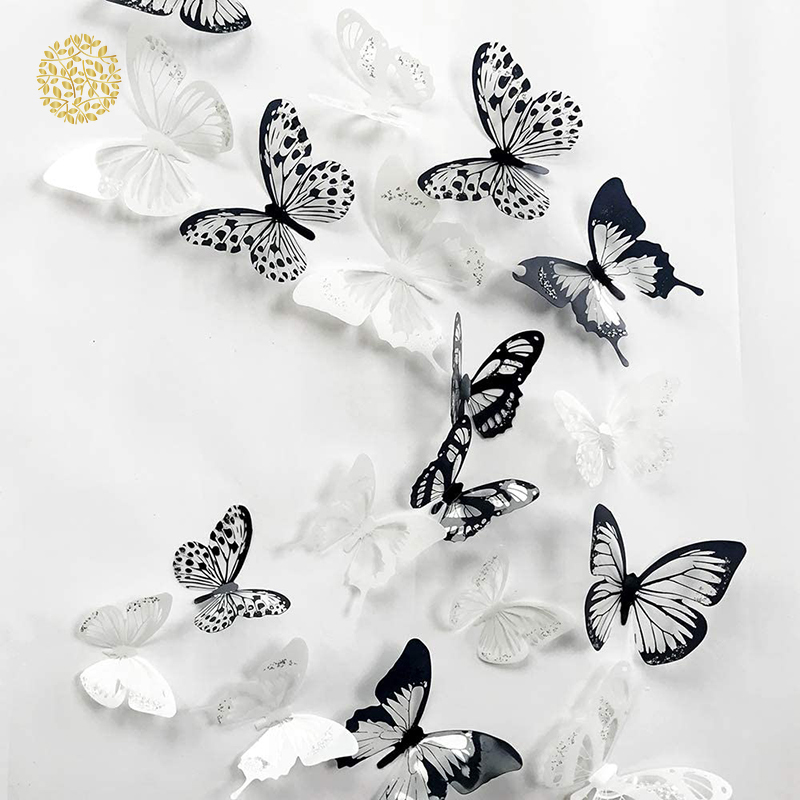 BUTTERFLY Miếng Dán Tường Hình Bươm Bướm 3d