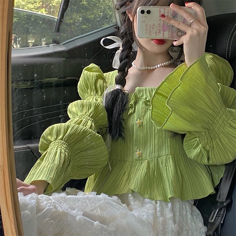 Áo croptop IELGY dáng rộng màu trơn thời trang mùa hè dành cho nữ