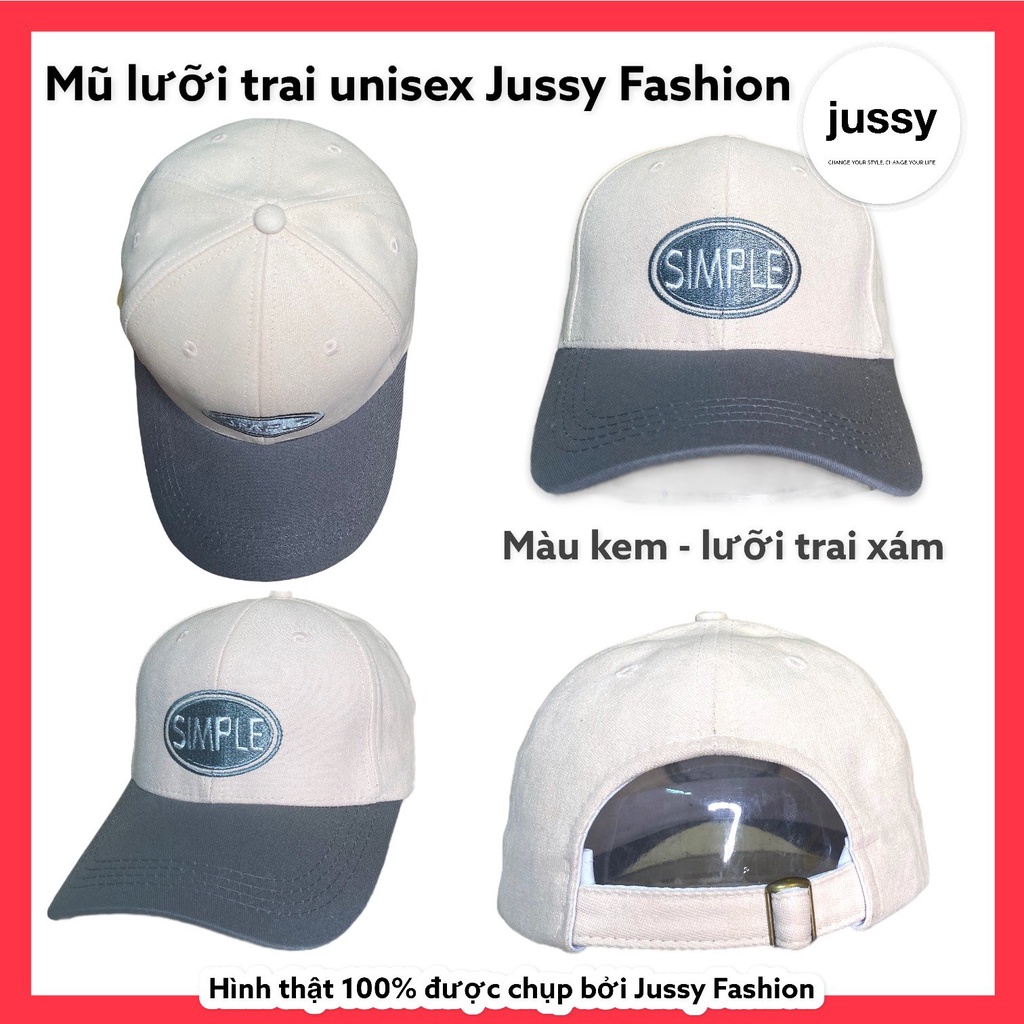 Mũ Lưỡi Trai Nam Nữ Jussy Fashion Logo Simple Phối 2 Màu Cá Tính Hot Trend Phong Cách Nón Lưỡi Trai Form Mềm Vải Nỉ