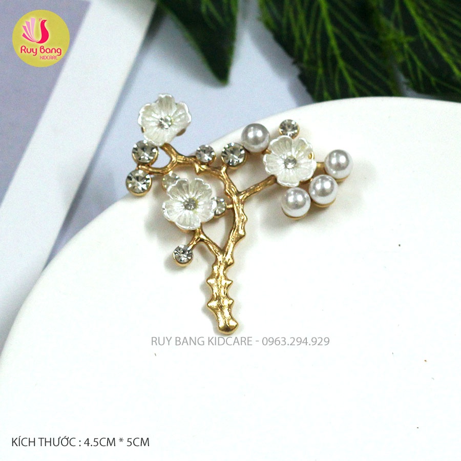 Cánh hoa đính đá - phụ kiện làm hoa cài áo