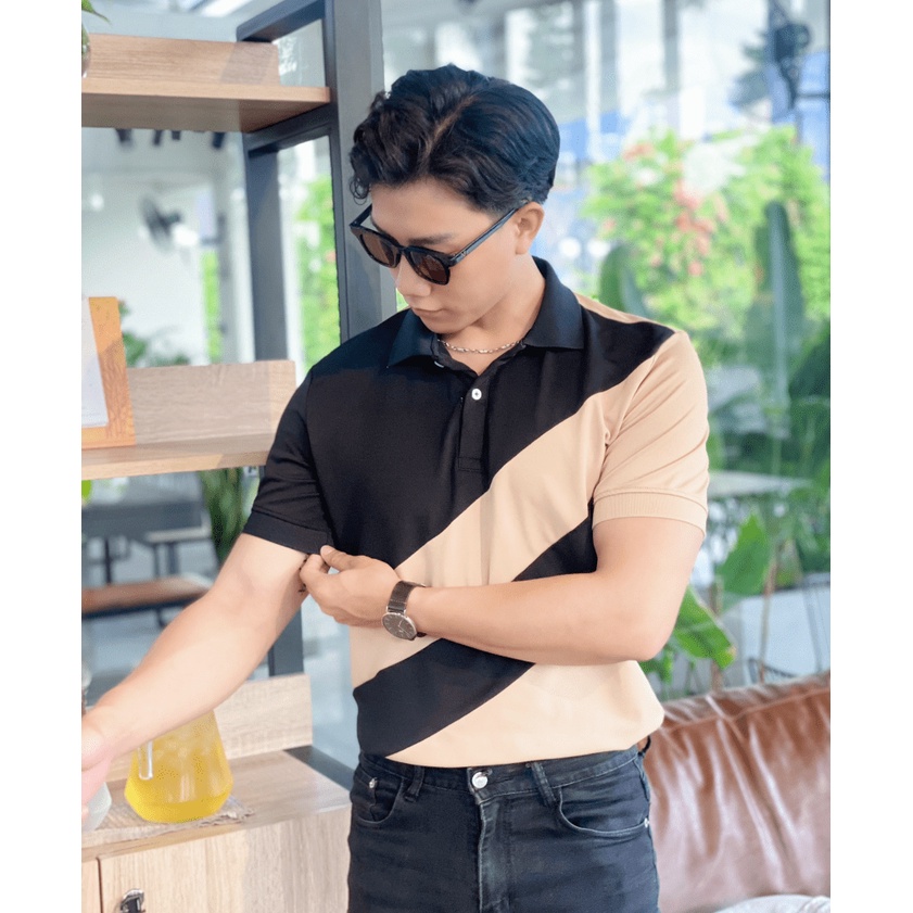 (Free Ship) Áo thun Nam Có Cổ Polo Phối Sọc Nam Tính Lịch Lãm Cực Hot HK HHp Fashion