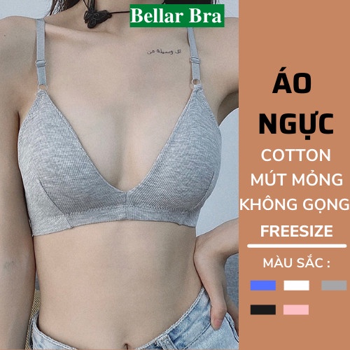Áo Lót Không Gọng Mút Mỏng Siêu Ôm Đẩy Ngực, Co Dãn Cực Tốt – Áo Bra nữ Cotton Mềm Mịn - B038