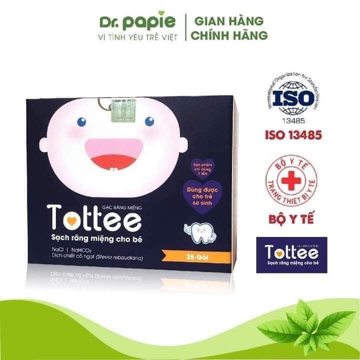 {Tách lẻ} - Gạc rơ lưỡi Tottee - Thương hiệu Dr Papie giúp làm Sạch Và Ngăn Ngừa Các Vấn Đề Răng Miệng Cho Bé