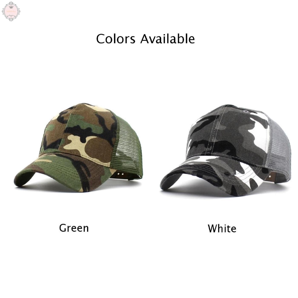 Women Plain Sports Half Retro Army Style Mens Visor Outdoor Jungle Camo Camping Camouflage Trucker Baseball Mesh Cap