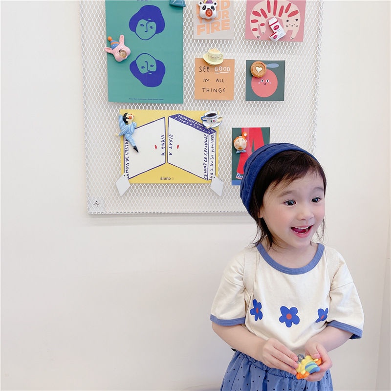 Áo Thun Cotton Tay Ngắn Cổ Tròn In Họa Tiết Hoa Đơn Giản Thời Trang Mùa Hè Hàn Quốc Mới