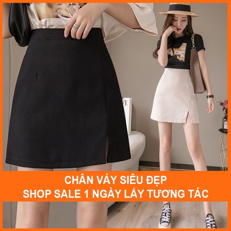 Chân Váy Ngắn Chữ A trơn và xẻ tà, lưng cao phong cách công sở trẻ trung Hàn Quốc Zinstore94