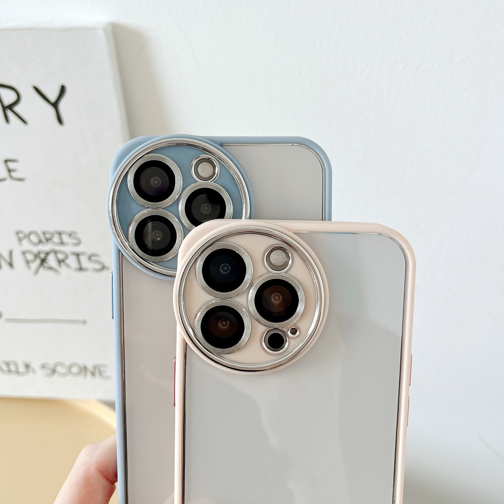 Ốp Điện Thoại Trong Suốt Có Khung Kim Loại Bảo Vệ Camera Cho IPhone 13 pro max 12 11 pro max 11 pro max