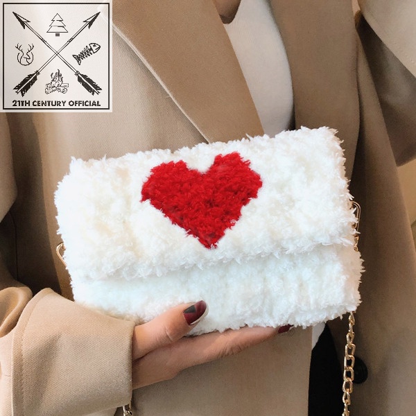 Túi Tự Đan Thêu Trái Tim, Túi Xách Handmade Đeo Chéo Bày Tỏ Tình Cảm Dịp Valentine