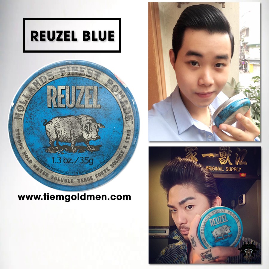 Reuzel Blue Pomade, Pomade vuốt tóc + Tặng quà