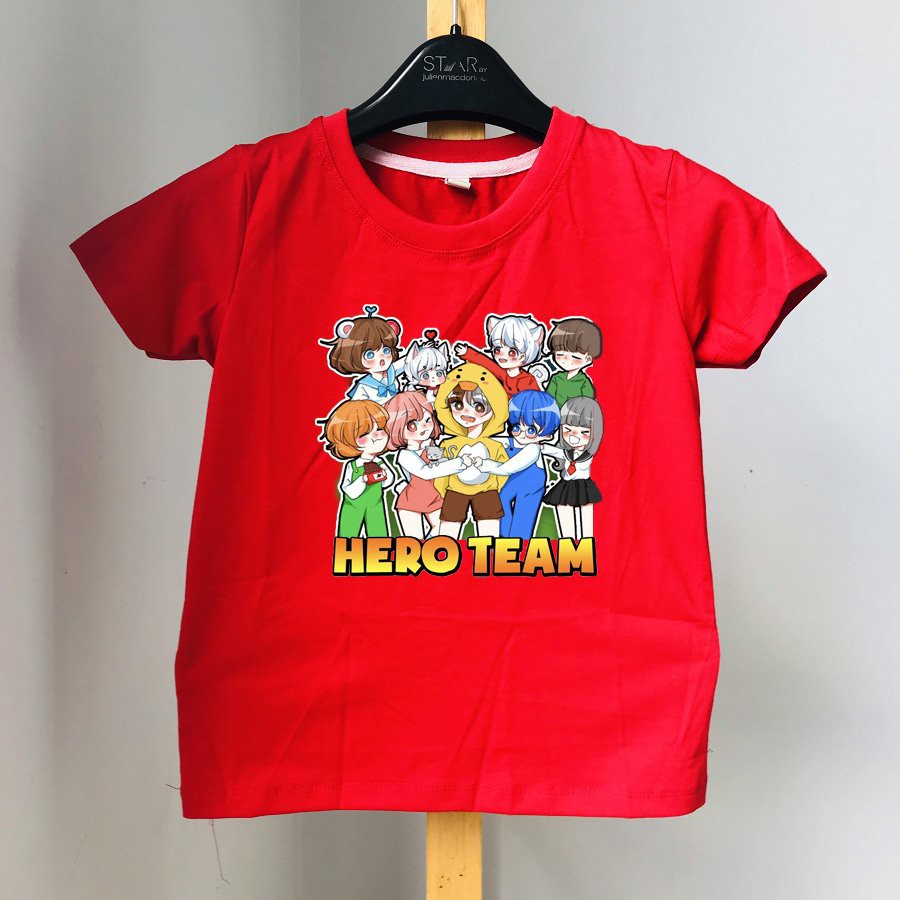Áo thun màu Hero Team cho bé