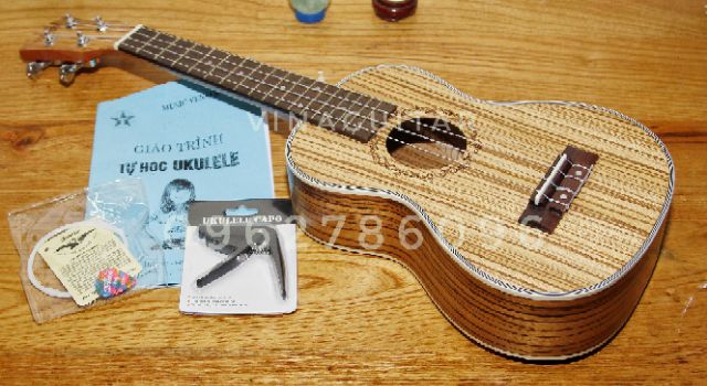 Đàn Ukulele Gỗ Concert/Tenor cao cấp Music Mz9 gỗ zebra