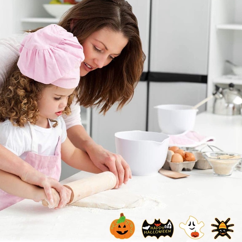 Set 5 Khuôn Cắt Bánh Quy Tạo Hình Chủ Đề Halloween Bằng Thép Không Gỉ Tiện Dụng