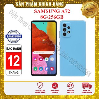 Điện thoại samsung A72 (8G/256GB) Chính Hãng, Hàng Mới 100%, Nguyên Seal, Bảo hành 12 tháng chính hãng.