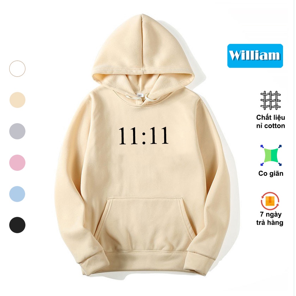 Áo hoodie nam nữ in hình cặp số mang ý nghĩa đặc biệt, chất nỉ bông dày dặn, in Pet cao cấp William - DS227