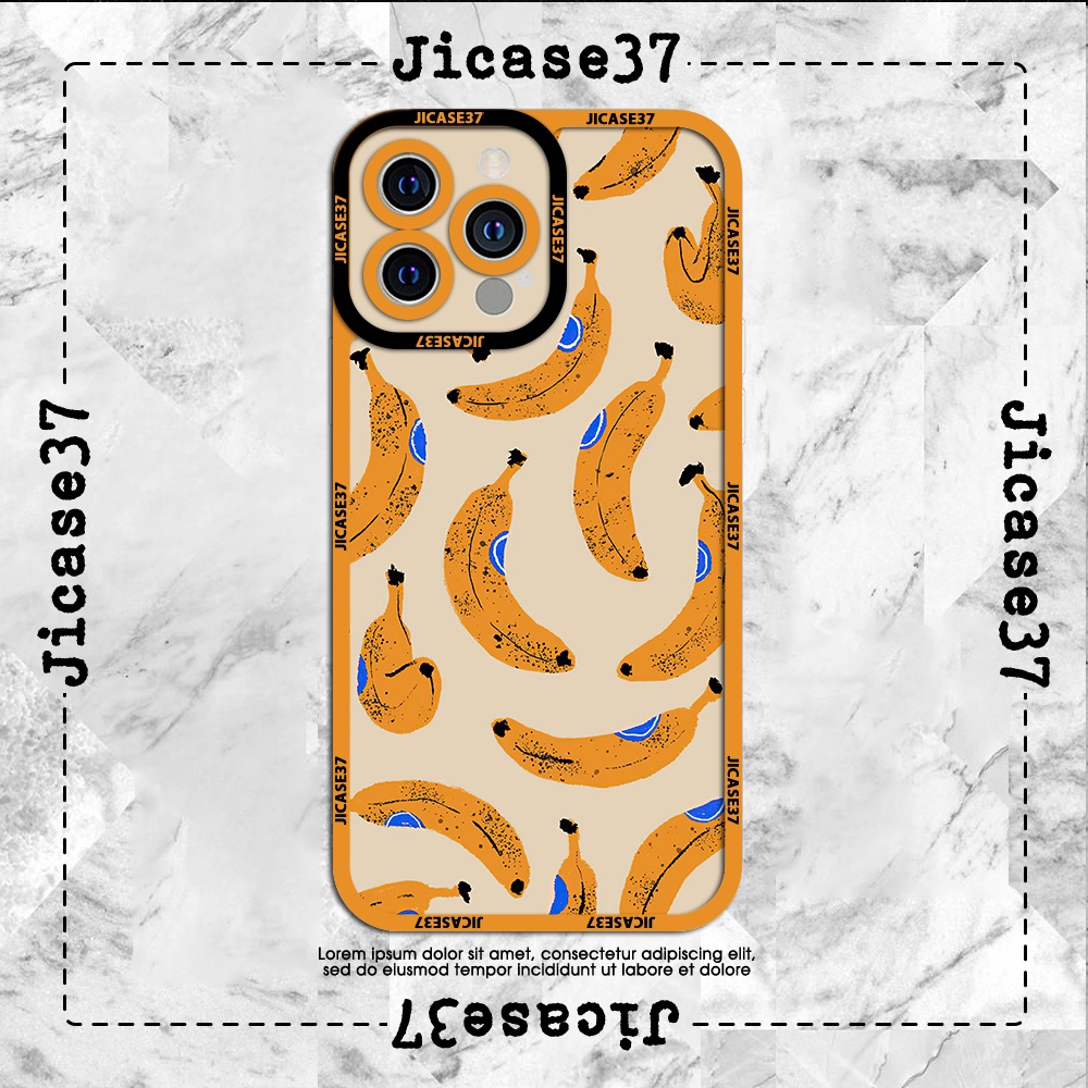 Ốp lưng iphone cạnh vuông Jicase Họa tiết chuối popart 6plus/6s/6splus