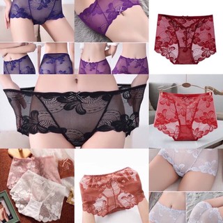Combo 5 Quần Lót Ren Trong Suốt Mềm Thoáng Khí Lưng Cao Cho Nữ