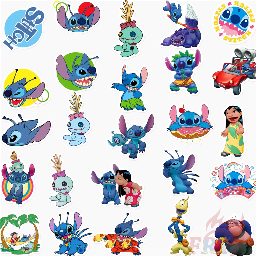DISNEY Set 100 miếng dán hoạt hình Lilo &amp; Stitch trang trí đa năng