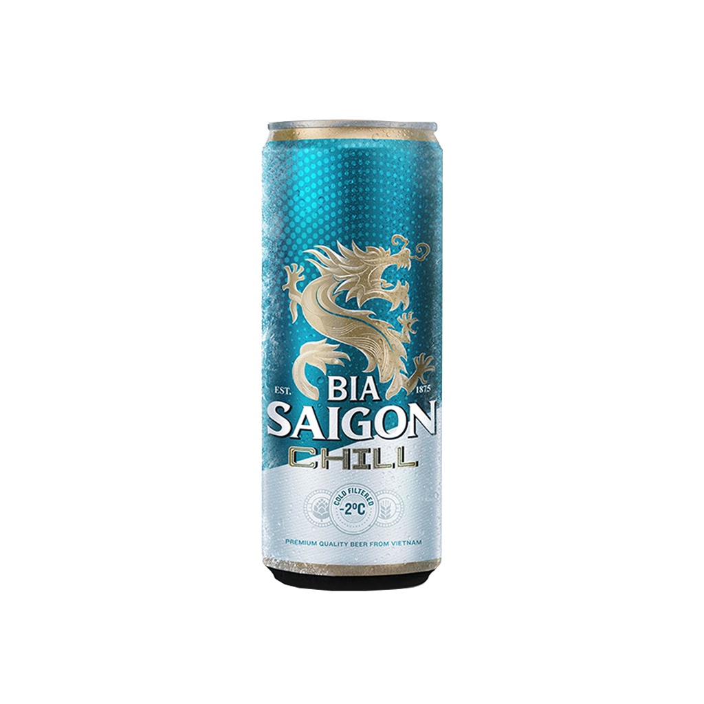 [Toàn quốc] Thùng 24 Lon Cao Bia Sài Gòn Saigon Chill Bao Bì Xuân 330ml/Lon Date Luôn Mới