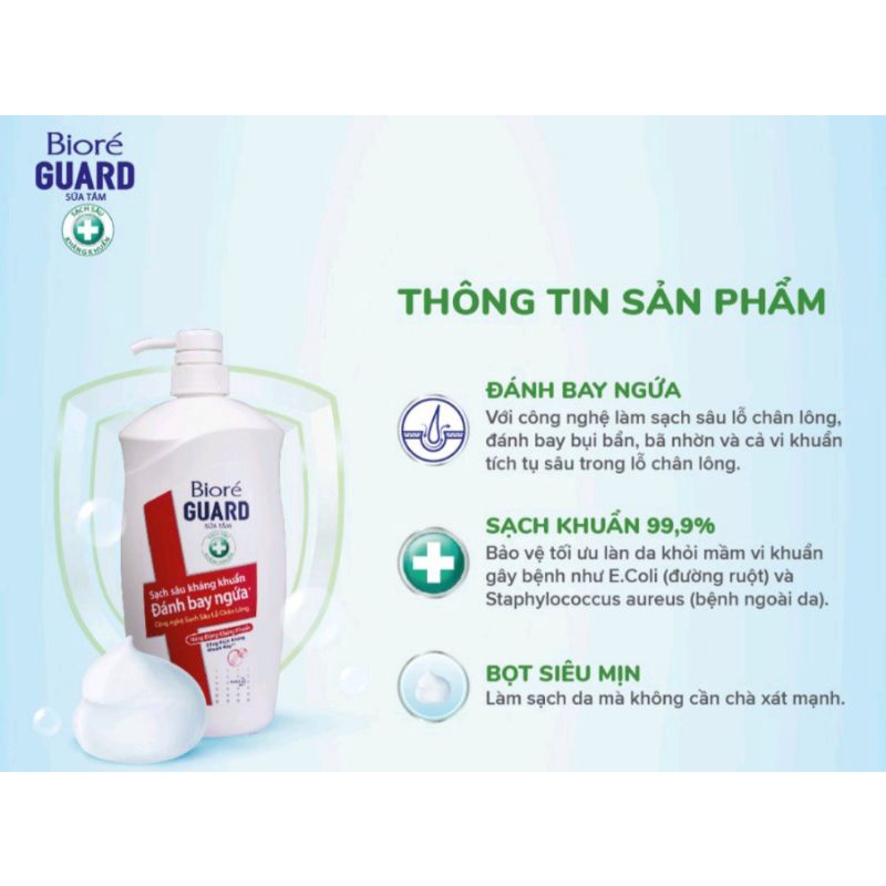 Sữa Tắm Bioré SẠCH SÂU KHÁNG KHUẨN - ĐÁNH BAY NGỨA 800g