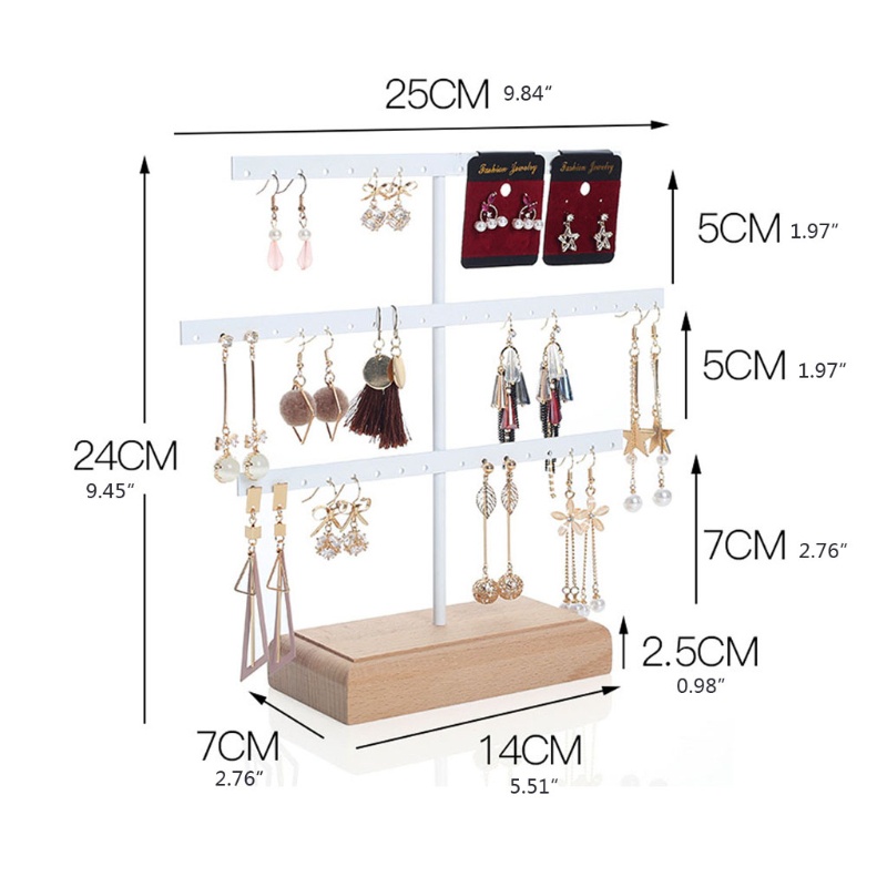 Giá Đỡ 3 Tầng Dùng Để Treo Khuyên Tai Trang Sức Tiện Dụng