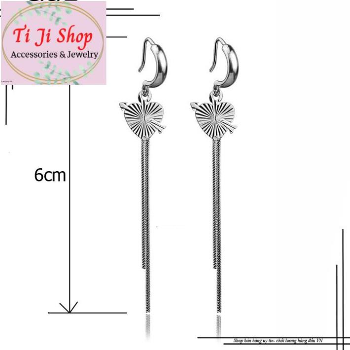 BÔNG TAI NỮ INOX TÒN TEN TRÁI TIM ĐẸP GIÁ RẺ - đẹp, không đen