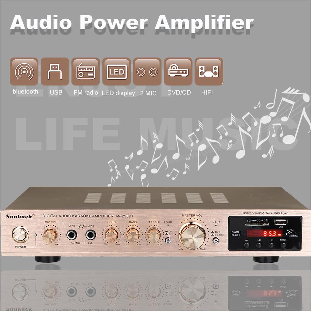 Âmly bluetooth, amly bluetooth karaoke Sunbuck 298BT công suất cực lớn chơi nhạc cực hay,BẢO HÀNH UY TÍN