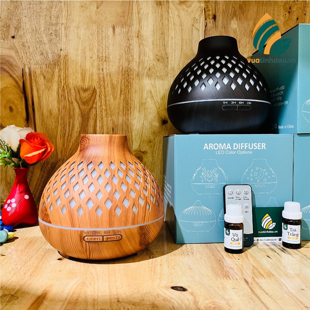 Máy khuếch tán tinh dầu thơm phòng Aroma Diffuser 550ml [NHIỀU MẪU] máy tinh dầu xông phòng khuếch tán bay cao thơm lâu