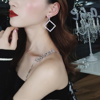Bông tai đá nhân tạo hình thoi
