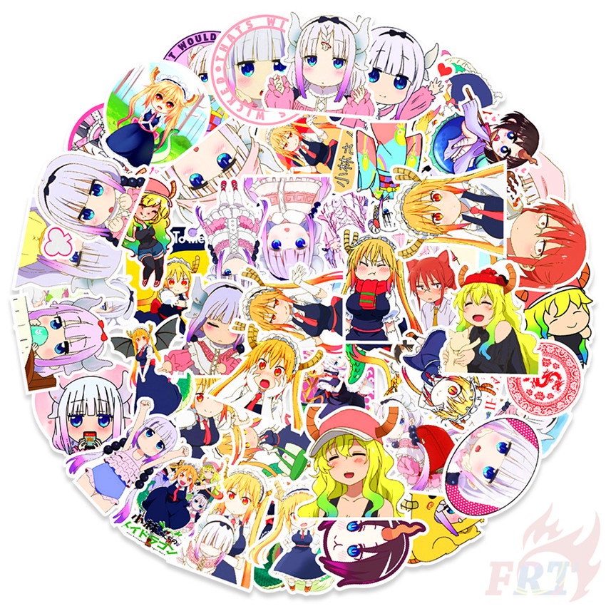 Bộ 50 Miếng Dán Họa Tiết Hoạt Hình Kobayashi 's Dragon Maid Series 01 Độc Đáo Trang Trí Vali / Laptop Diy