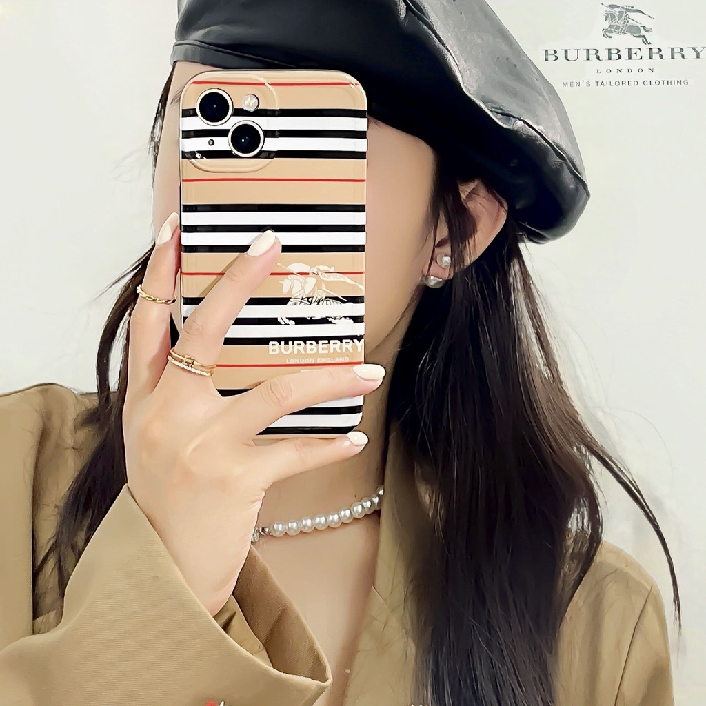 BURBERRY Ốp Điện Thoại Họa Tiết Caro Sang Trọng Cho iphone 13 Pro Max i13 13pro 11ProMax i11 iX Xs XR Xs Max 7plus 8plus 12Pro 12 Pro Max