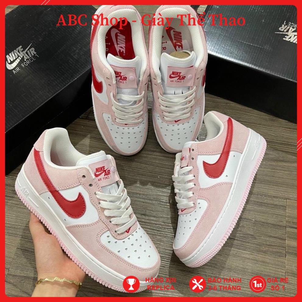 [FreeShip+ Hàng Xịn] Giày Air Force 1 trắng hồng Full phụ kiện, Giày Thể Thao AF1 trắng móc hồng Chuẩn 11