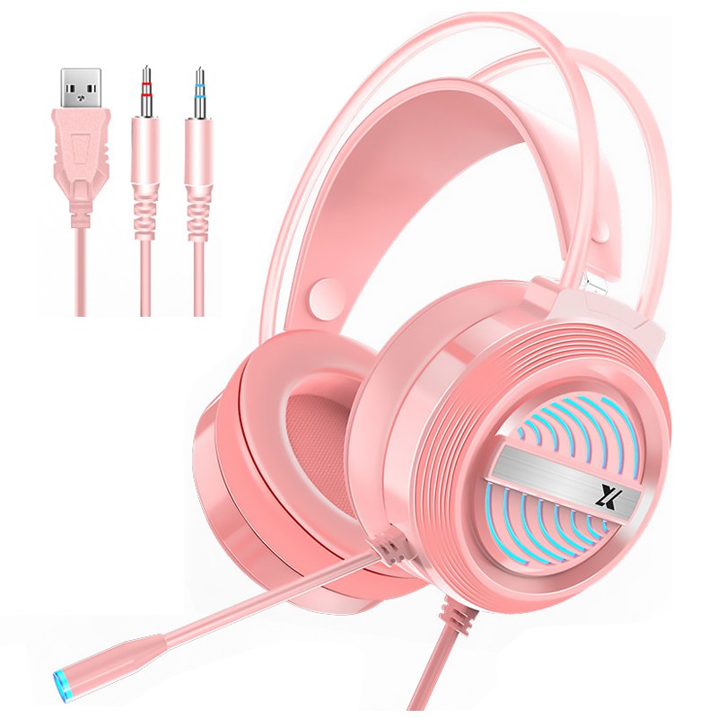 Tai Nghe Gaming Chụp tai máy tính bàn Chơi Game tai ngje nam thủ Có Mic 2 jack cắm Dành Cho Điện Thoại Di Động có dây có micro LED Gameming tai mghe / Pc / Ps4/laptop Gamming Headphone Headset hedphone