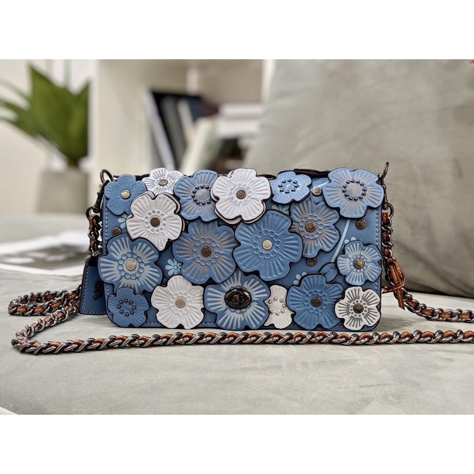 TÚI ĐEO COACH - Dinky Tea Rose Leather Crossbody Bag F38197