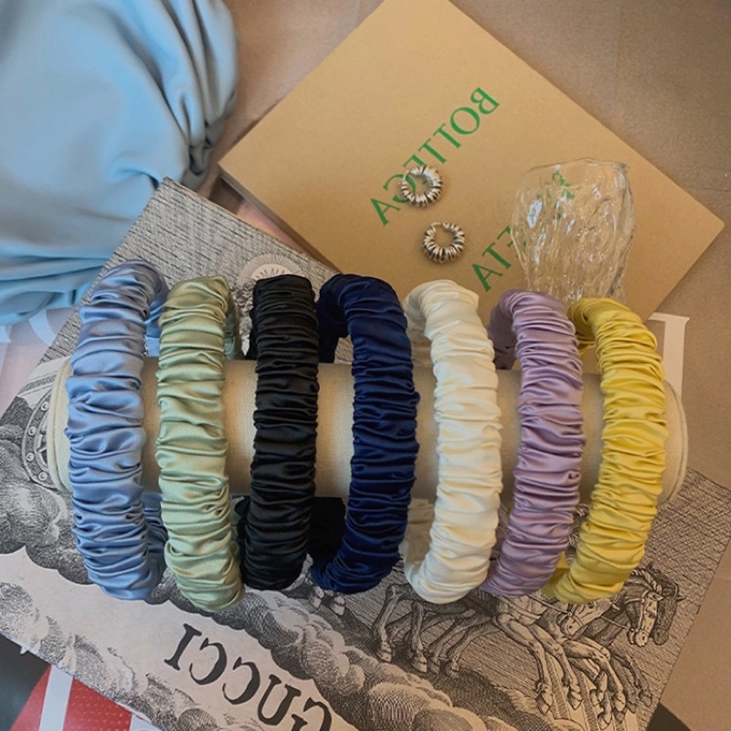 Cài tóc/bờm tóc vải sóng nếp loại to nhiều màu B9