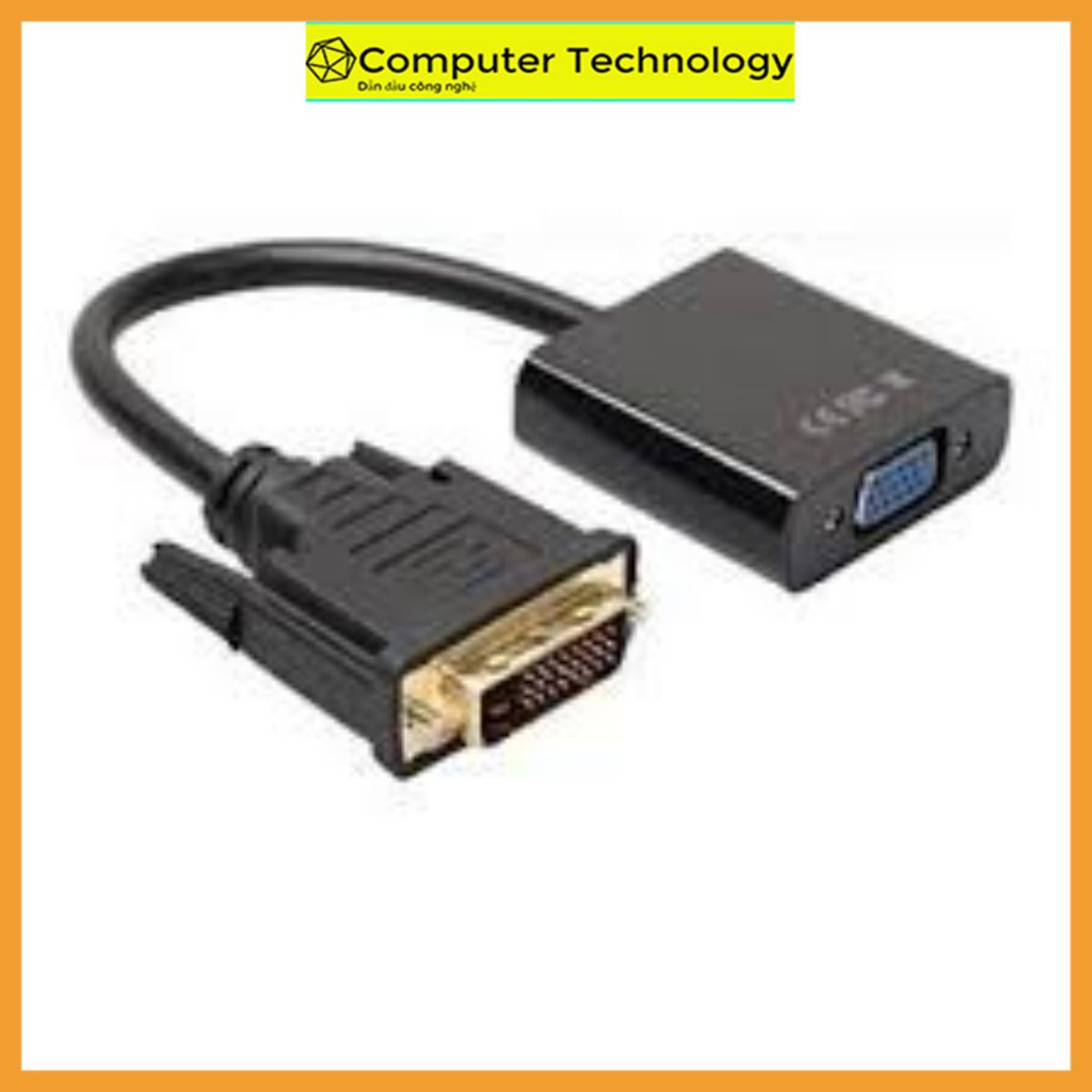 Cáp Chuyển Đổi DVI To VGA Đen. Truyền Tín Hiệu Ổn Định