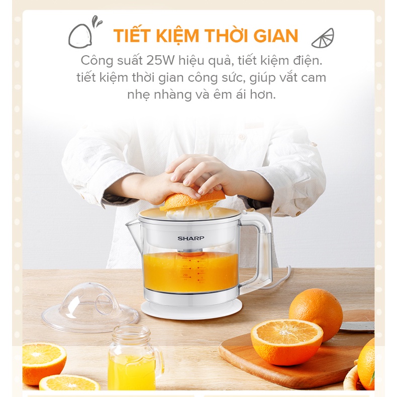Máy Vắt Cam Công Suất 25W Sharp EJ-J256-WH ( Màu Trắng)