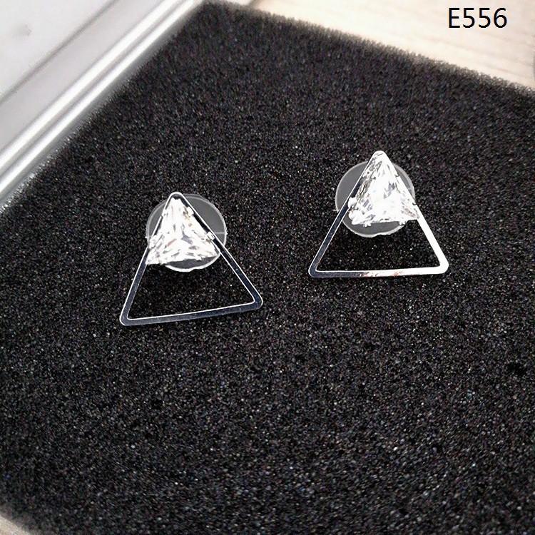 [ xả kho ] Bông tai bạc đính đá quý Hàn Quốc sang trọng E556