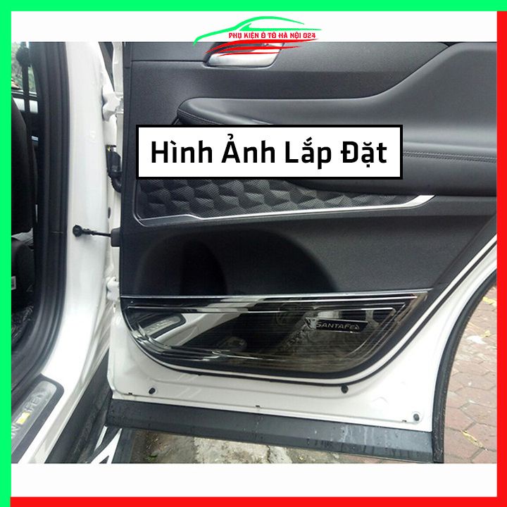 Bộ ốp tapli Santafe 2019-2023 vân Titan chống xước va đập khi mở cửa và làm đẹp xe