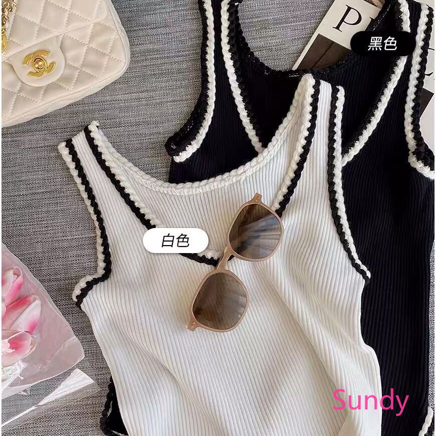 Áo Hai Dây Dệt Kim Thời Trang Mùa Hè Hàn Quốc Cho Nữ