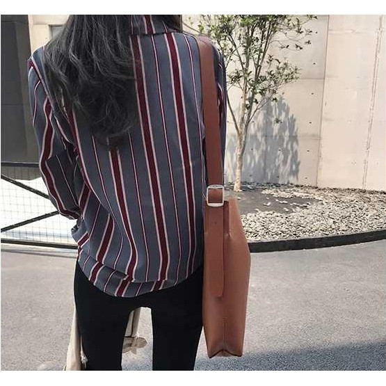 SUXI Áo Sơ Mi Hàn Quốc Dáng Rộng Dài Tay Kích Cỡ Lớn