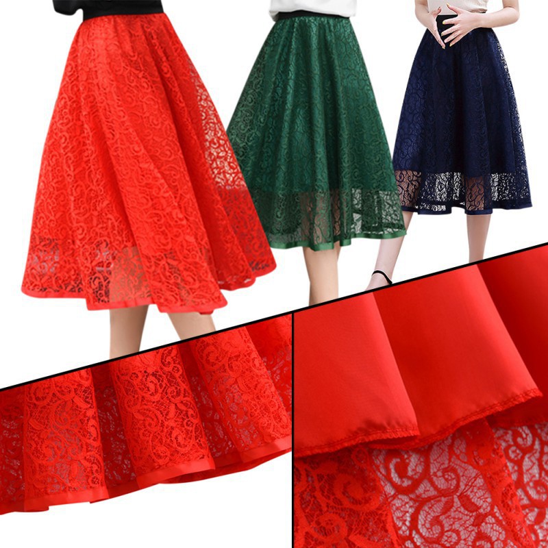 Chân váy ren dài thanh lịch và điệu đà cho nữ