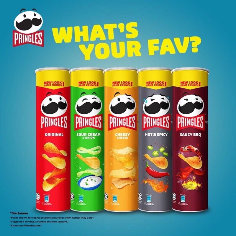 (7 Vị) Khoai tây chiên Pringles hộp 110gr